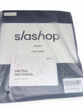 Slashop Flat Sheet Starry Night Black  Queen Size -Brand New